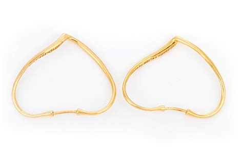 Tiffany and Co. Elsa Peretti Open Heart Yellow Gold Hoop Earrings For Sale at 1stDibs
