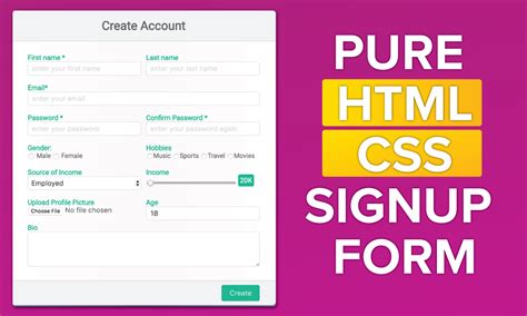 Design a Cool Registration Form Using HTML & CSS | by Raja Tamil | The Startup | Medium