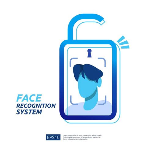 Face recognition system lock 693821 Vector Art at Vecteezy