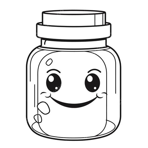 Smiling Happy Jar Coloring Face Outline Sketch Drawing Vector, Wing ...