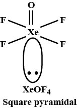 The geometry of XeOF4 according to VSEPR theo toppr.com