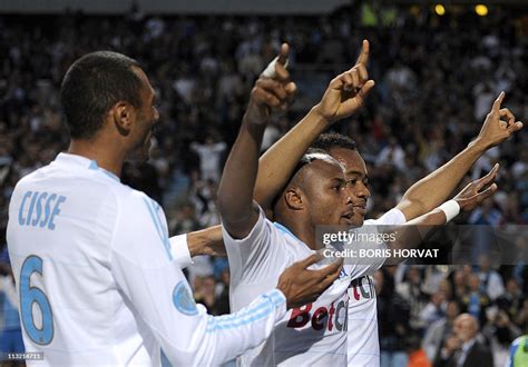 Olympique Marseille's forwards Andre Ayew and Jordan Ayew celebrate... News Photo - Getty Images