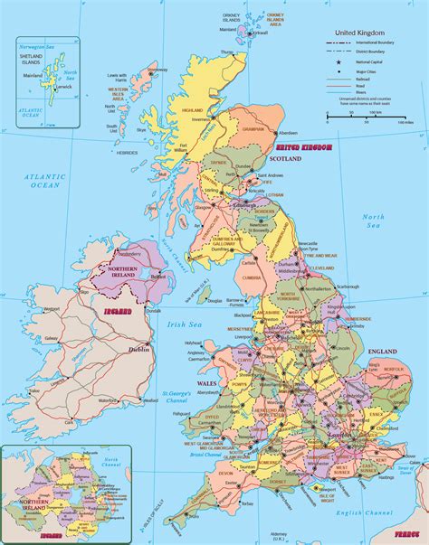 United Kingdom Map - England, Wales, Scotland, Northern Ireland ...