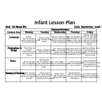 Infant Lesson Plan Ideas - Vrogue