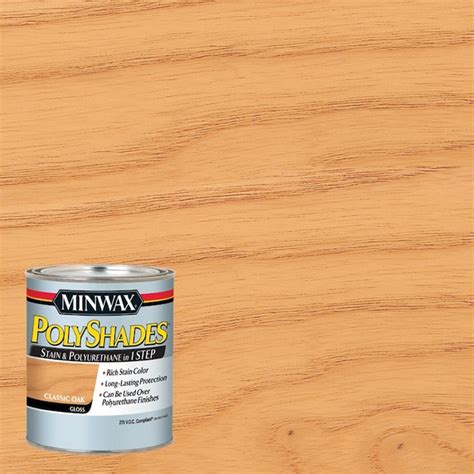 Minwax PolyShades Oil-Based Classic Oak Semi-Transparent Gloss Interior Stain (1-Quart) in the ...