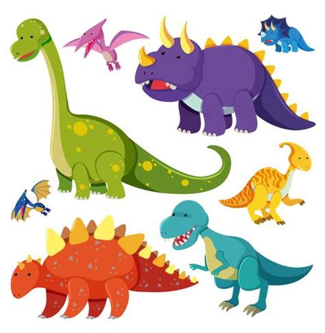 Set of dinosaur character 589308 Vector Art at Vecteezy