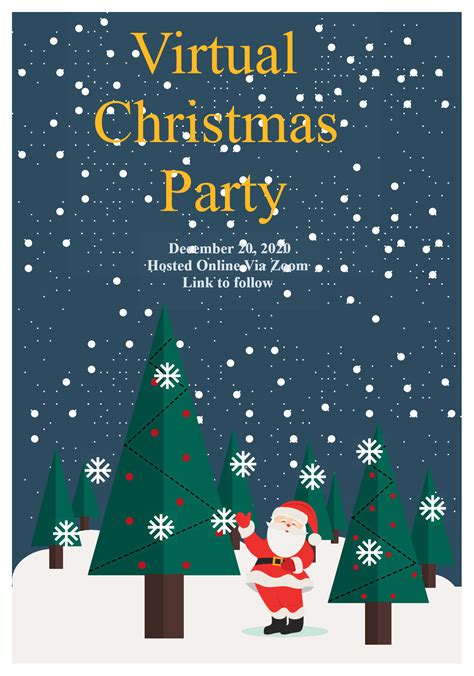 Virtual Christmas Party Invitations or Flyers | Christmas party invitations, Xmas cards ...
