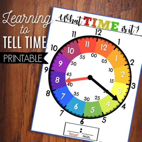 Learn to Tell Time Printable Clock Kids Learning Game - Etsy