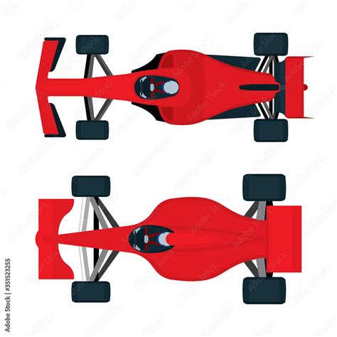 Formula 1 racing cars top view. Super sport cars vector illustrations set. Stock Vector | Adobe ...