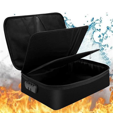 Secure Fireproof Document Storage Box with Lock - Waterproof & Safe ...