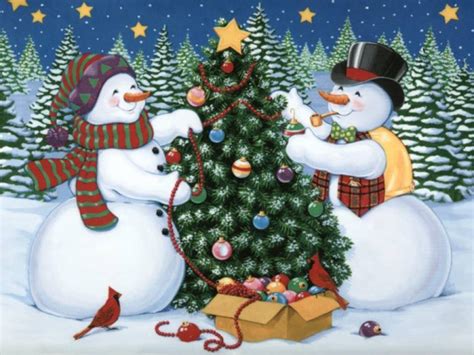 Snowmen Decorating A Christmas Tree Pictures, Photos, and Images for Facebook, Tumblr, Pinterest ...