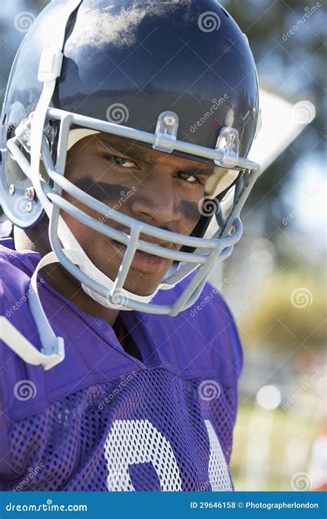 African American Rugby Player Wearing Headgear Stock Photography ...