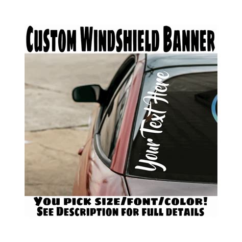 Windshield Banner Decal Create Your Own Custom Windshield - Etsy