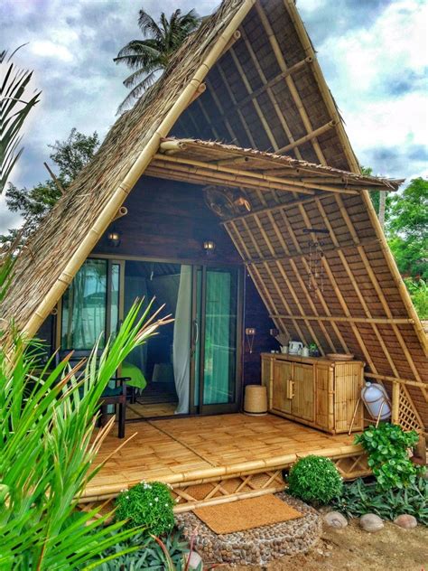 Seaview A-frame Eco Bamboo Bungalow. Koh phangan island, Thailand ...