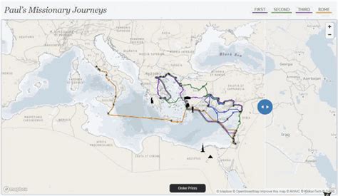 A New Map Of Paul's Missionary Journeys, 57% OFF