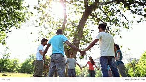 Young People Holding Hands In A Circle Stock video footage | 4444287