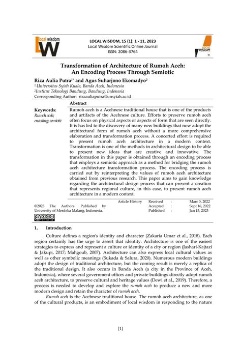 (PDF) Transformation of Architecture of Rumoh Aceh: An Encoding Process ...