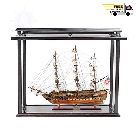 USS CONSTITUTION MODEL SHIP MID WITH DISPLAY CASE FRONT OPEN | Museum- – The Spyglass Shop