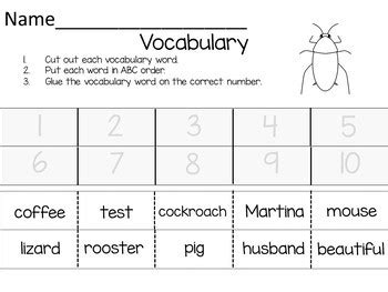 Martina the Beautiful Cockroach 40 pgs. Common Core Activities by Fun to Learn