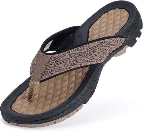 WHITIN Men's Arch Support Flip Flops | Cushion Footbed | Slip-Resistant ...