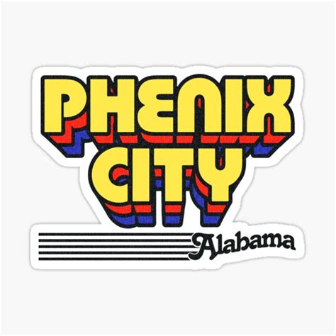 "Phenix City, Alabama | Retro Stripes" Sticker by retroready | Redbubble