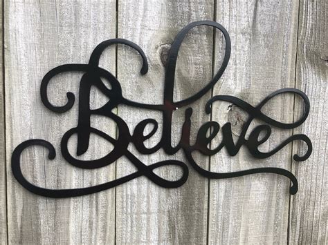 Believe Word Art Metal Art Metal Wall Art Home Decor Metal | Etsy