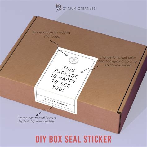 Editable Minimalist Box Seal Sticker Template | Packaging Box Label ...