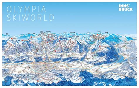 Large piste map of Innsbruck Ski Resort area - Olympia Skiworld | Tyrol ...