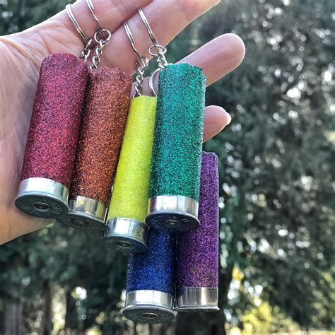 Glittered Shotgun Shell Keychain | Etsy