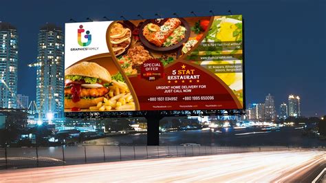 Free Restaurant Billboard Advertising Template – GraphicsFamily