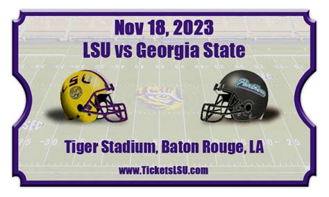 LSU Tigers vs Georgia State Panthers Football Tickets | 11/18/23