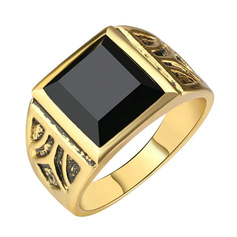 Men Jewelry High Quality Black Gold Ring Men Wedding Party Accessories ...