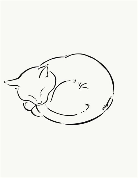 Commission personalized black and white simple sleeping cat tattoo design | Cat tattoo simple ...