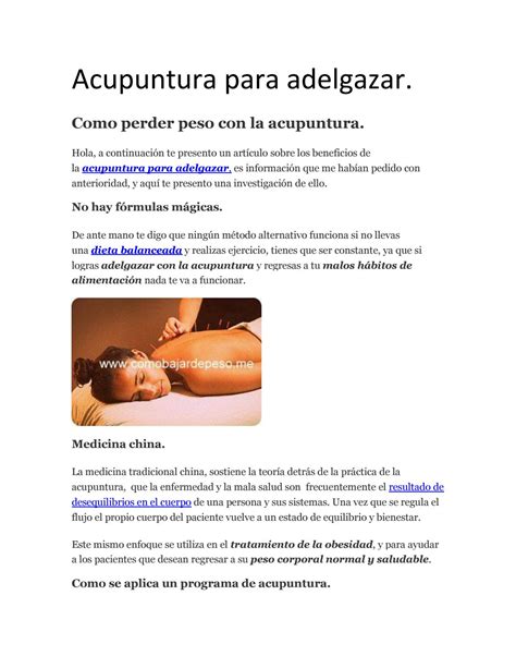 Acupuntura para adelgazar by jorge - Issuu