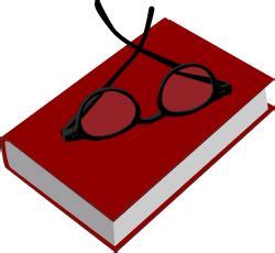 Red Book with Glasses clip art