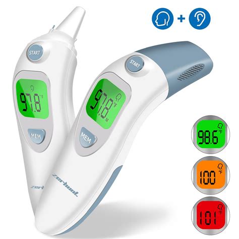 Zerhunt Baby Digital Forehead Ear Thermometer Medical Infrared Temporal Fever Thermometer With ...