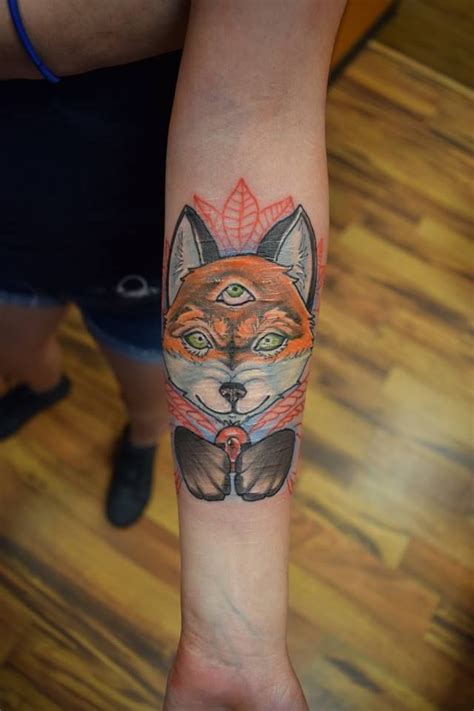 Neotraditional Fox forearm tattoo - Done by Kristen Rosin at Drunken ...