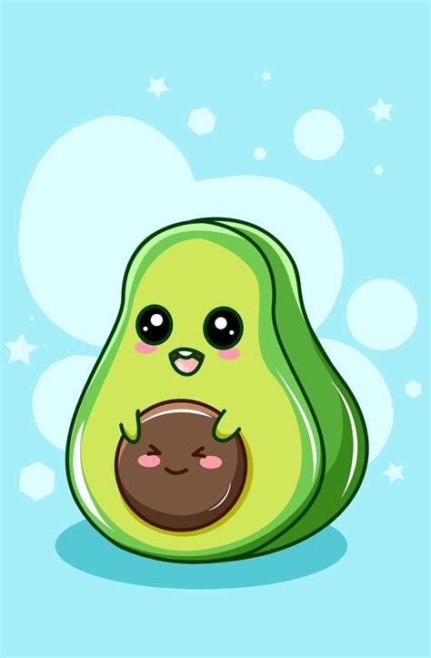 Cute and funny small avocado cartoon illustration 2954957 Vector Art at Vecteezy