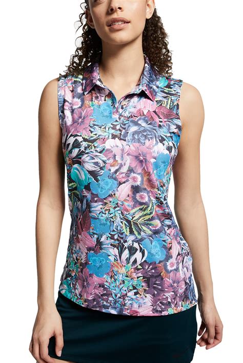 Nike - Nike Women's Dri-FIT Floral Printed Sleeveless Golf Polo - Walmart.com - Walmart.com