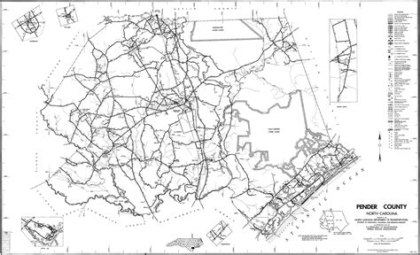 1990 Road Map of Pender County, North Carolina