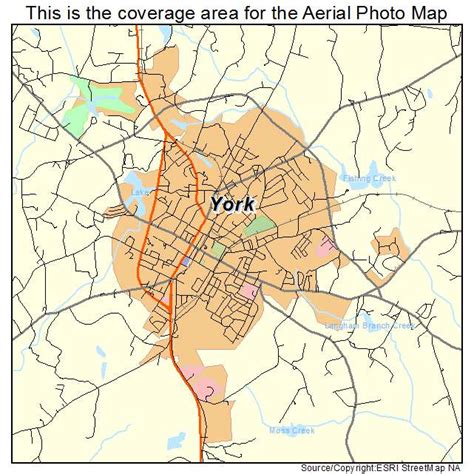 Aerial Photography Map of York, SC South Carolina