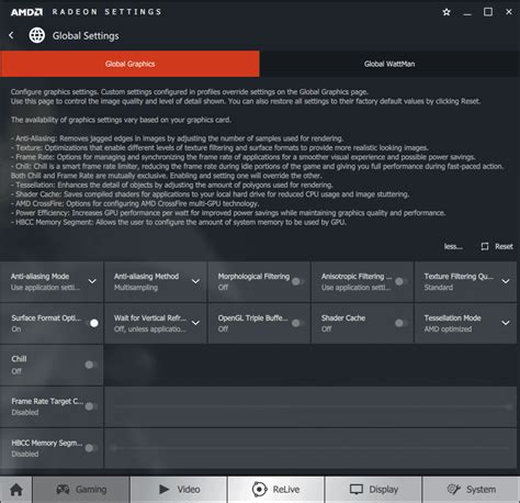 AMD Radeon Settings, what Global Graphics settings should i enable/override? : AMDHelp
