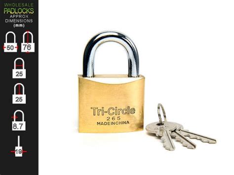 Tri-Circle 50mm Keyed Alike Brass Padlock – Wholesale Padlocks