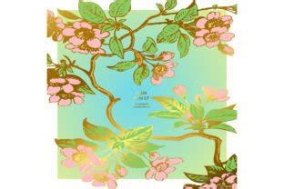 Drawing Sakura Flowers and Leaves Vector Graphic by colana · Creative ...