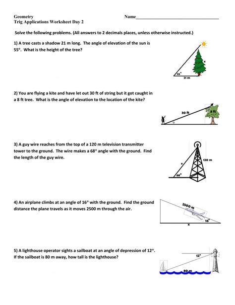 Trig Finding Missing Sides And Angles Worksheets Answers