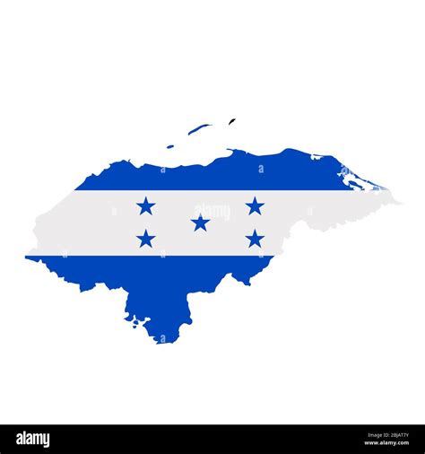 Honduras flag map. Country outline with national flag Stock Photo - Alamy