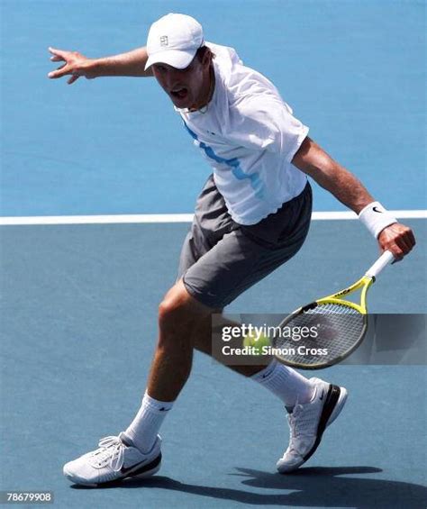 Mischa Zverev of Germany plays a backhand in his match against... News ...