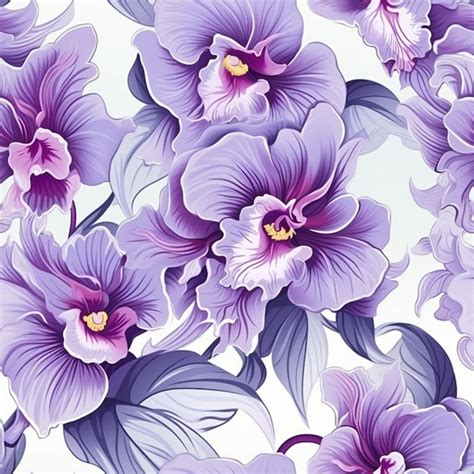 Premium AI Image | Seamless orchid pattern for packaging