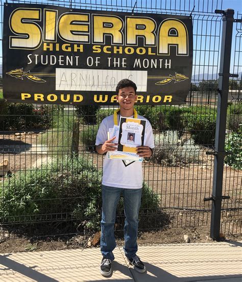 Sierra High School August Student of the Month — Fillmore Unified School District