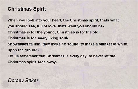 Christmas Spirit Poem by Dorsey Baker - Poem Hunter